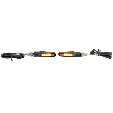 Motorrad LED Mini Blinker und Standlicht Shark Schwarz Smoke mit E-Prüfzeichen