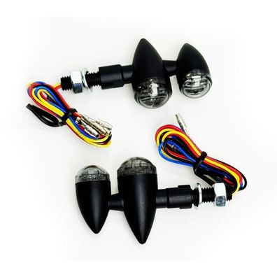 Universal Motorrad LED Blinker + Rückleuchten Set BULLET SMOKE mit E-Prüfzeichen