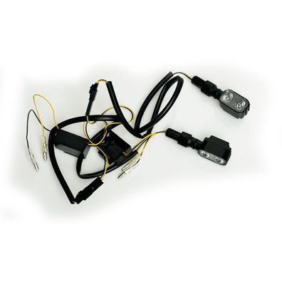 Universal Motorrad Klarglas LED Blinker Set Slimline mit E-Prüfzeichen