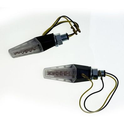 Universal Motorrad Klarglas LED Blinker Set GILL mit E-Prüfzeichen