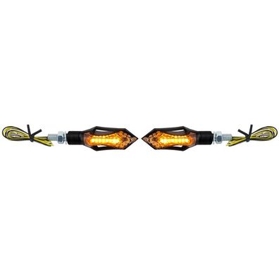 Motorrad LED Universal Blinker + Standlicht Schwarz Hatch/Rush mit E-Prüfzeichen
