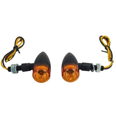 Universal Halogen Blinker Set TEAR DROP mit gelben Glas mit E-Prüfzeichen