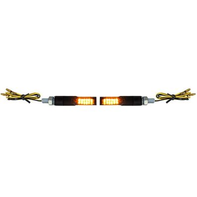 Motorrad LED Mini Blinker Bolt Schwarz Getönt Universal mit E-Prüfzeichen