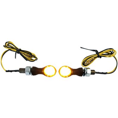Motorrad LED Mini Micro Blinker Miniblinker Universal Schwarz mit E-Prüfzeichen