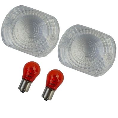 Klarglas Blinkergläser inkl. Leuchtmittel für Kawasaki mit E-Prüfzeichen