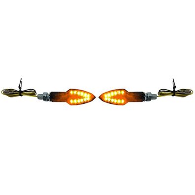 Motorrad LED Mini Blinker Universal Miniblinker Schwarz Smoke mit E-Prüfzeichen