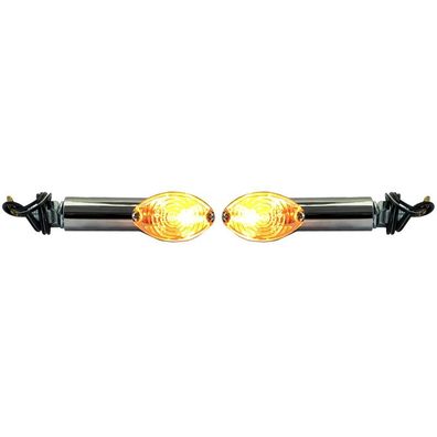 Universal Motorrad Halogen Blinker Set CATEYE 40mm Chrom mit E-Prüfzeichen