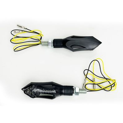 Universal Motorrad LED Blinker Set HATCH SMOKE mit E-Prüfzeichen
