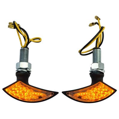Motorrad LED Mini Blinker Blade Custom Miniblinker Schwarz mit E-Prüfzeichen