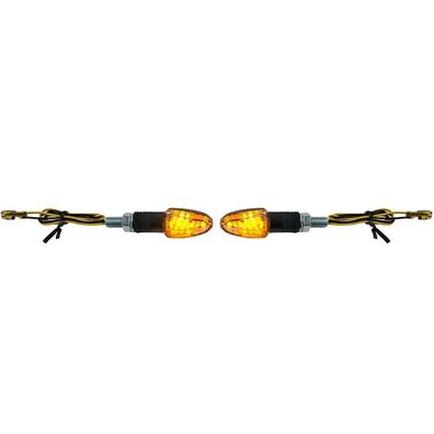Motorrad LED Mini Blinker Lizzard Schwarz Klarglas Miniblinker mit E-Prüfzeichen