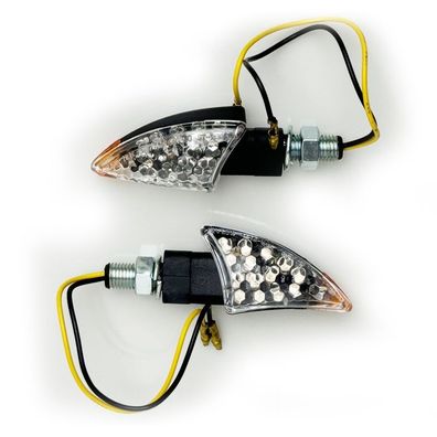 Universal Motorrad Klarglas LED Blinker Set BOW mit E-Prüfzeichen
