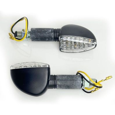 Universal Motorrad Klarglas LED Blinker Set Arrow mit E-Prüfzeichen
