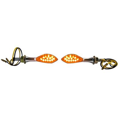 Motorrad LED Mini Blinker Paddle Style Chrom mit E-Prüfzeichen