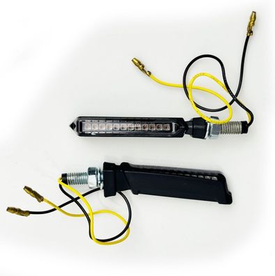 Universal Motorrad LED Laufblinker Set TINY SMOKE mit E-Prüfzeichen