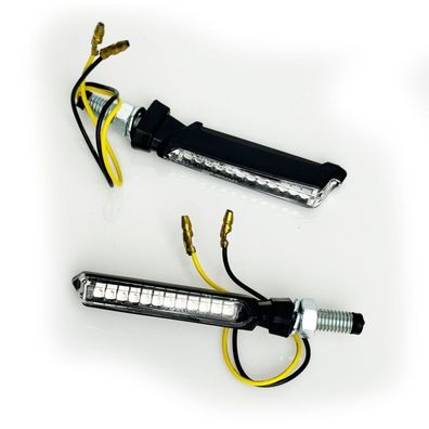 Universal Motorrad Klarglas Smoke LED Laufblinker Set TINY 2 mit E-Prüfzeichen