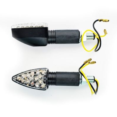 Universal Motorrad LED Klarglas Blinker Set Grip