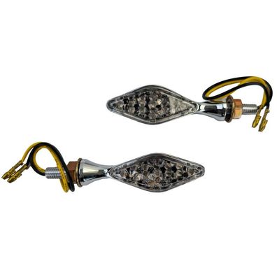 Universal Motorrad chrom LED Blinker Set Tempest SMOKE mit E-Prüfzeichen