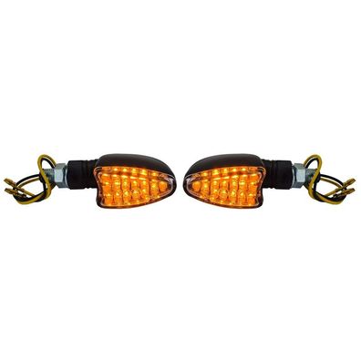 Motorrad LED Mini Blinker Custom Arrow Style Miniblinker Schwarz + E-Prüfzeichen