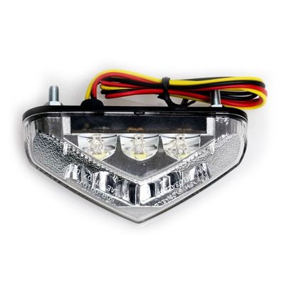 Universal Motorrad Klarglas LED Rücklicht Triangle mit E-Prüfzeichen