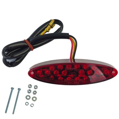Universal Motorrad LED Rücklicht DROP Klarglas Rot mit E-Prüfzeichen