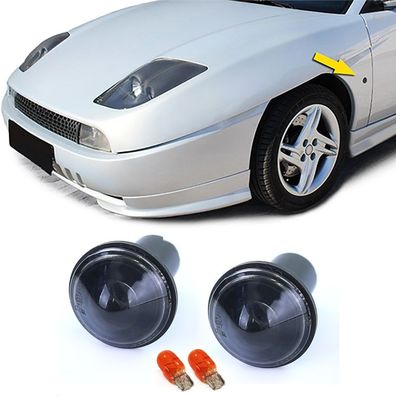 Klarglas Seitenblinker Schwarz Smoke passend für Fiat Coupe 175 94-00