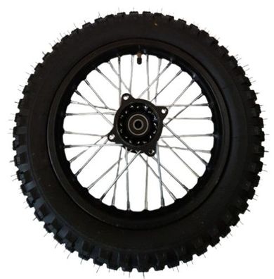 Dirtbike Komplettrad Pitbike Stahlfelge Ersatzreifen hinten 80/100-12 12mm Achse