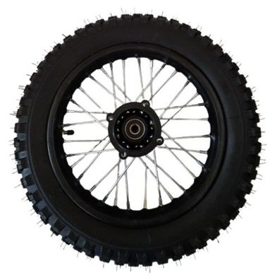 Dirtbike Komplettrad Pitbike Stahlfelge Ersatzreifen hinten 80/100-12 15mm Achse