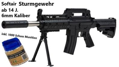 NEU Softair Sturmgewehr SRT Set + 1000 Schuss 6mm ab 14 Jahre Assault Rifle Gun