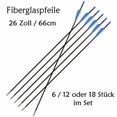 NEU Fiberglas Pfeile 26 Zoll 66cm für Recurvebogen Compoundbogen Bogenschießen