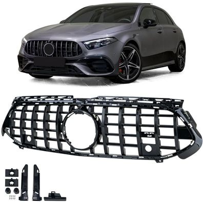 Sport Kühlergrill Schwarz Glanz für Mercedes A Klasse W177 V177 ab 2022