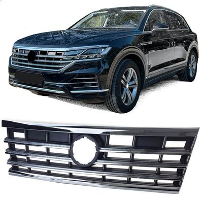 Kühlergrill Schwarz mit Chromleisten passt für VW Touareg III ab 2018