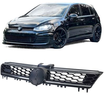 Waben Kühlergrill Schwarz mit Chromleiste für VW Golf 7 12-17 auch GTD
