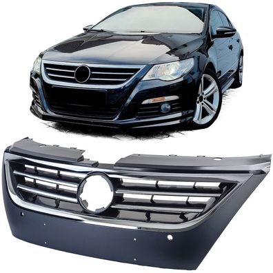 Kühlergrill Schwarz mit Chromleisten passt für VW Passat CC 2008-2012