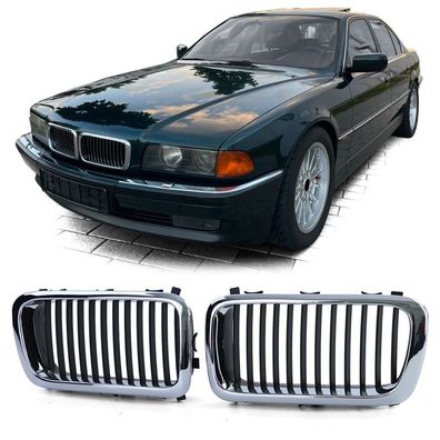 Sport Kühlergrill Performance Schwarz Chrom passend für 7er BMW E38 94-01