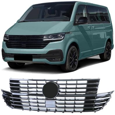 Kühlergrill Frontgrill Schwarz Glanz für VW T6.1 Bus Multivan Facelift ab 19
