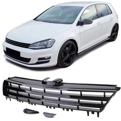 Kühlergrill ohne Emblem Schwarz Glanz passend für VW Golf 7 12-17