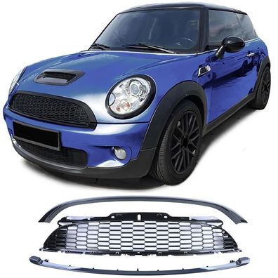 Kühlergrill Set 3-teilig Schwarz Glanz für Mini One Cooper JCW R56 R57 R58 R59