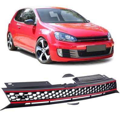Waben Kühlergrill ohne Emblem Sport Look passt für VW Golf 6 auch GTI 08-13