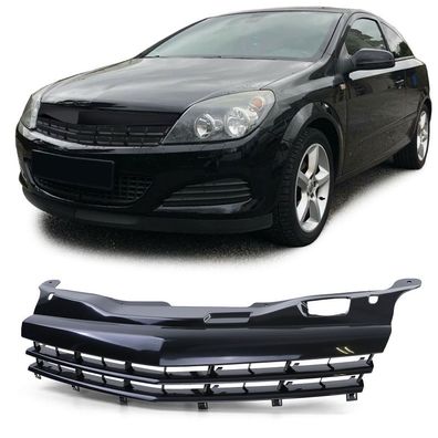 Sport Grill Kühlergrill ohne Emblem Schwarz für Opel Astra H GTC TwinTop 05-10