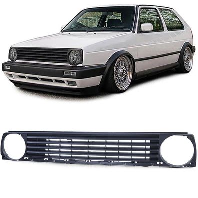 Kühlergrill ohne Emblem Schwarz für VW Golf 2 83-91