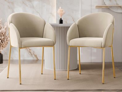 Stuhl Muz DC-1257/GL (2er-Set) Esszimmerstuhl Wohnzimmerstühle Polsterstuhl M24