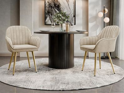 Stuhl Muz DC-1107/GL (2er-Set) Esszimmerstuhl Wohnzimmerstühle Polsterstuhl M24