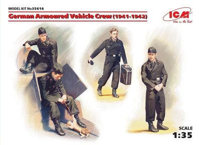 ICM 1:35 35614 German Armoured Vehicle Crew 1941-1942 4 figures and cat