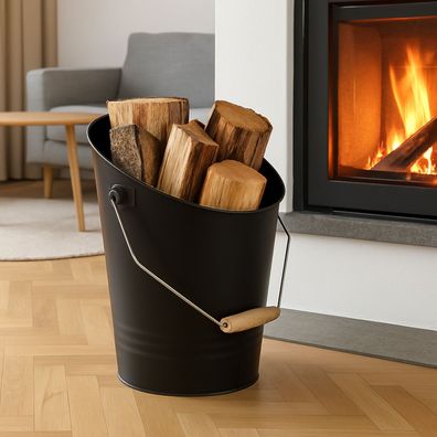 Ascheeimer 8L Metalleimer Kohleeimer Holzeimer Kaminzubehör Aschebehälter Eimer