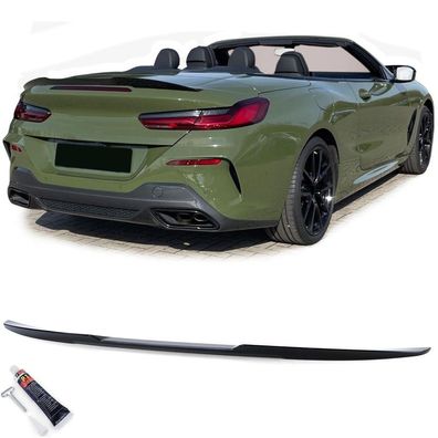 Sport Heckspoiler Lippe Schwarz Glanz passend für BMW 8er G14 F91 Cabrio ab 18