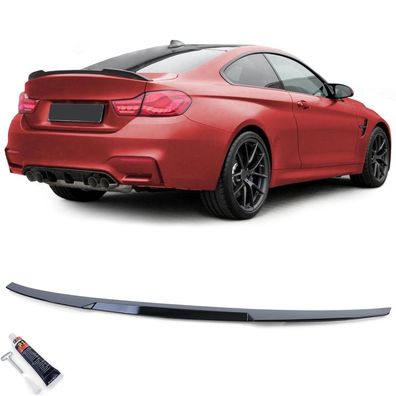 Heckspoiler Sport Lippe Schwarz Glanz mit ABE für 4er BMW F32 Coupe 2013-202