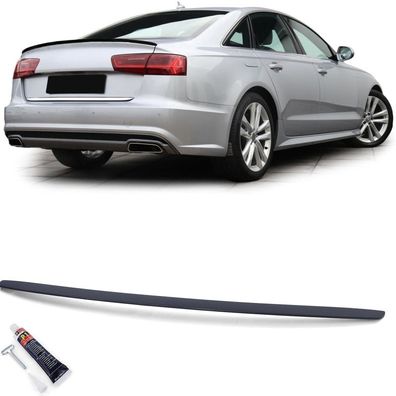 Sport Heckspoiler Lippe Schwarz Matt passend für Audi A6 C7 Limousine 11-18