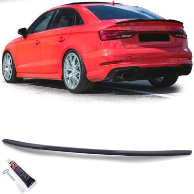 Sport Heckspoiler Lippe Schwarz Matt passend für Audi A3 S3 RS 8V Limo 13-21