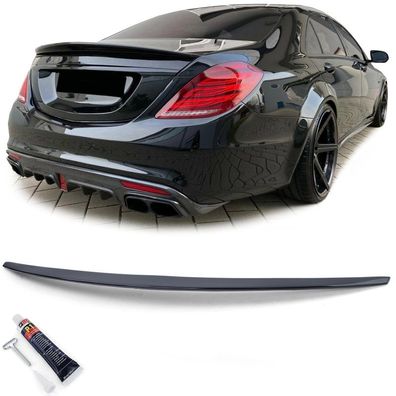 Sport Heckspoiler Lippe Schwarz Glanz mit ABE für Mercedes S Klasse W222 13-20