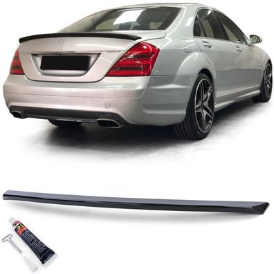 Sport Heckspoiler Lippe Schwarz Glanz mit ABE für Mercedes S Klasse W221 05-09